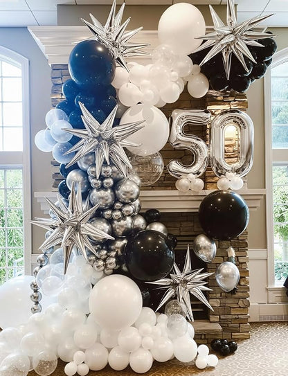Silver Star Balloons, Large Spike Balloon | 22 Inch Star Balloons, One-Piece - Image 2