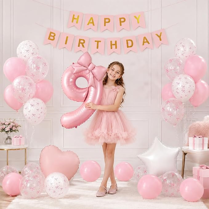 9th Pink Bow Birthday Decorations - Image 7