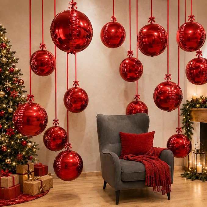 Red Round Foil Balloons - Image 8