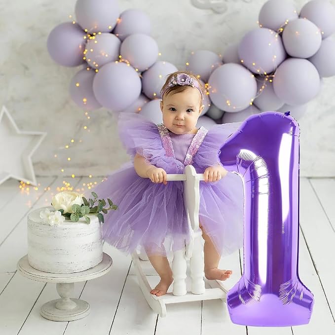 Purple Number Balloons, 40 Inch Purple Balloon 0.Birthday Decoration Children - Image 7