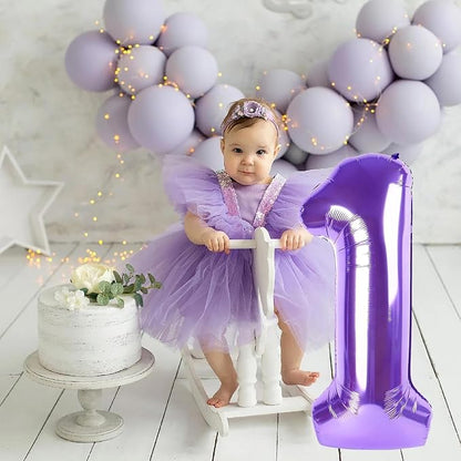 Purple Number Balloons, 40 Inch Purple Balloon 0.Birthday Decoration Children - Image 7