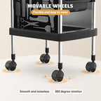 Salon Rolling Trolley with 4 Drawers/Heat-Resistent Accessories/Stainless Steel Frame Storage Tool for Barbershop Beauty Spa and Hair Salon Beauty Black