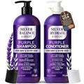 Silver Shine Sulfate Free Brass Toning Purple Shampoo and Conditioner Set for Gray, Blonde & White Hair – Neutralizes Brass, Enhances Shine, Supports Cool Tone, Made in USA, 16 fl oz
