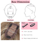 SEGO 100% Real Human Hair Toppers, with Air Bangs, Silk Base 150% Density, Clip in Topper, 2.7”x5.1”, HairPieces for Women, with Thinning/Hair Loss Cover Gray