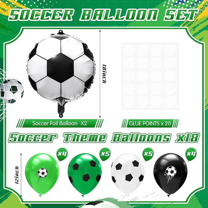 Sumind 2 Set Soccer Balloon Stand Kit Football Foil Balloons Table Centerpiece - Image 2