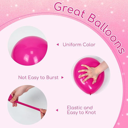 60pcs Hot Pink Balloons 12inch - Image 3