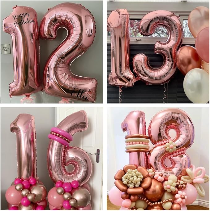 Rose Gold 11 Number Balloons, 40 Inch Big Giant Jumbo 11 Balloon Numbers Rose - Image 6