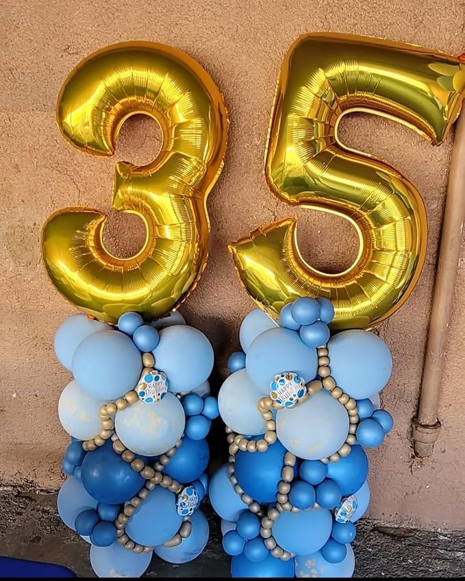 Number 2 Balloons 40 Inch Gold Balloon Birthday Decorations - Image 4