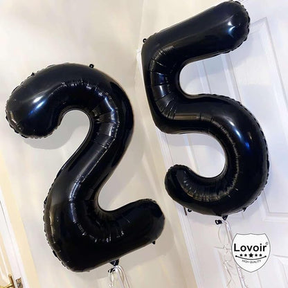 Black 26 Number Balloons, 40 Inch Giant Number 26 Balloons Foil Mylar Helium - Image 6