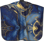 Salon Haircut Capes Luxury Marble Texture Gold and Blue Hair Dress Apron Cloak, Adjustable Hairdresser Apron for Hairstylists, Easy Clean