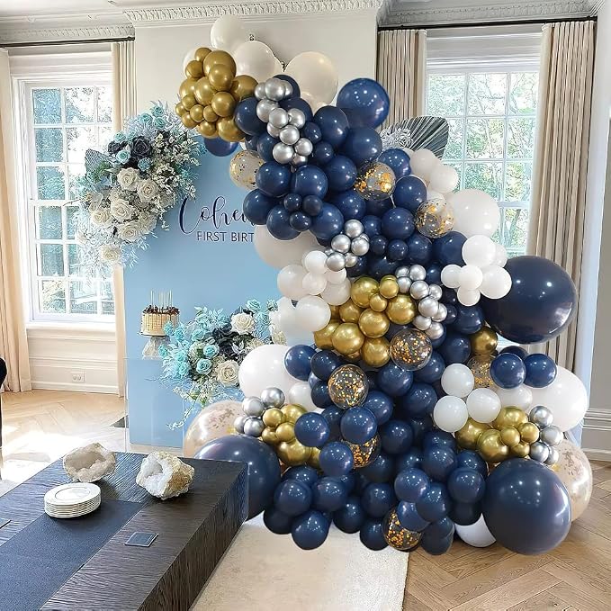 YMSZ Navy Blue Balloons with Different Sizes, Graduation, Baby Shower, Wedding - Image 5