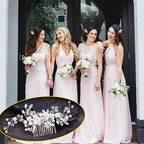 3PC Clysburtuony Bridal Hair Accessories for Women: Flower Side Hair Clips, Pearl Headpiece, Hair Pins (White Combs)
