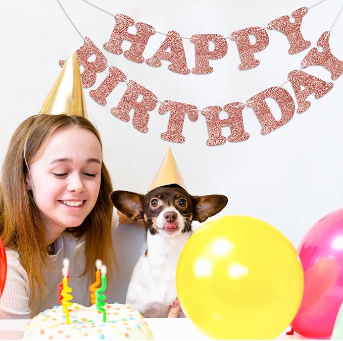 Rose Gold Happy Birthday Banner Birthday Party Decorations Happy Birthday - Image 8