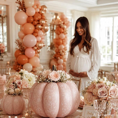 Fall Balloon Arch Kit for Little Pumpkin Baby Shower Decorations | Pink Burnt - Image 2
