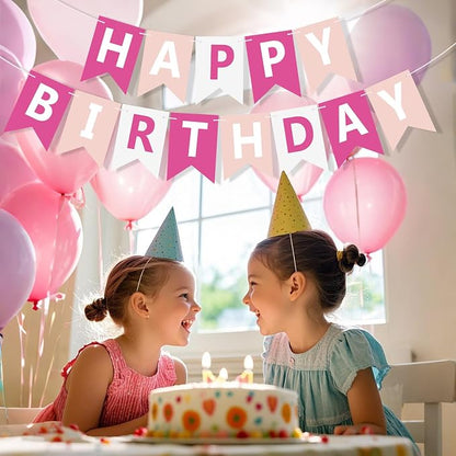 Happy Birthday Banner Sign, Birthday Garland Wall Door Hanging Banners Flag - Image 3