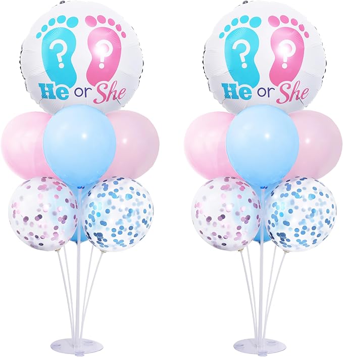 Gender Reveal Balloon Table Centerpiece Stand Kit 2 Set by ZyloonDecoration