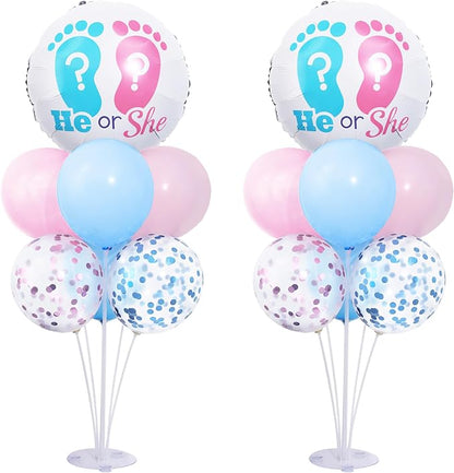 Gender Reveal Balloon Table Centerpiece Stand Kit 2 Set by ZyloonDecoration