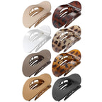 Upgraded 8 Pack French Flat Hair Clips for Women Girls, Matte Lay Flat Claw Clips, Large No-Slip Claw clips for Thick & Thin Hair, Strong Hold Styling Barrettes Accessories for Daily Styling