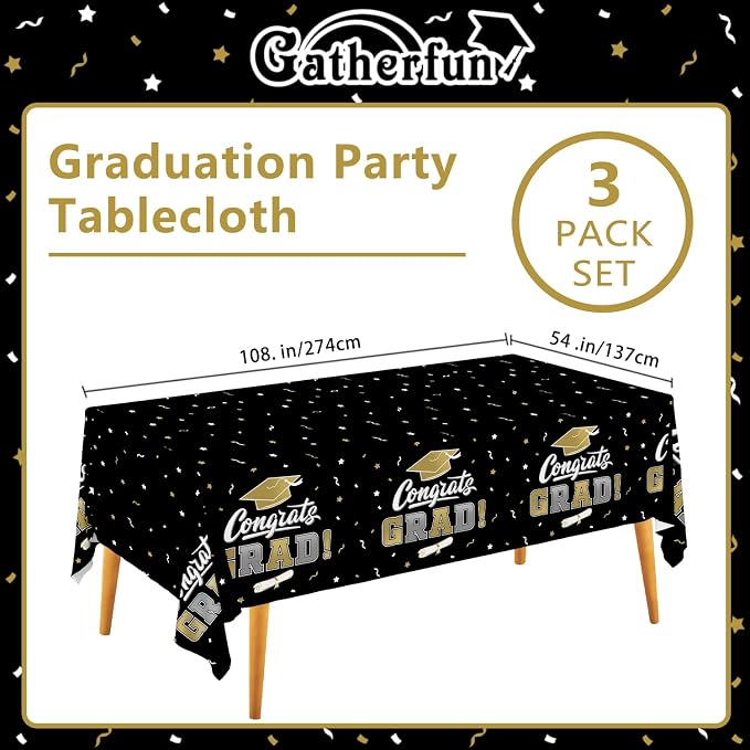Graduation Decorations, Gongrats Grad Tablecover - Image 2