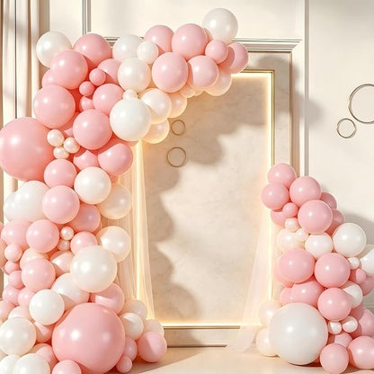 Pink White Balloon Garland Arch Kit 160Pcs Pink White Latex Balloons - Image 5