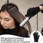 JIEYAO 4 Pack Heat Resistant Gloves for Hair Styling, Curling Iron Glove Heat Blocking Glove for Curling Wand F& lat Iron