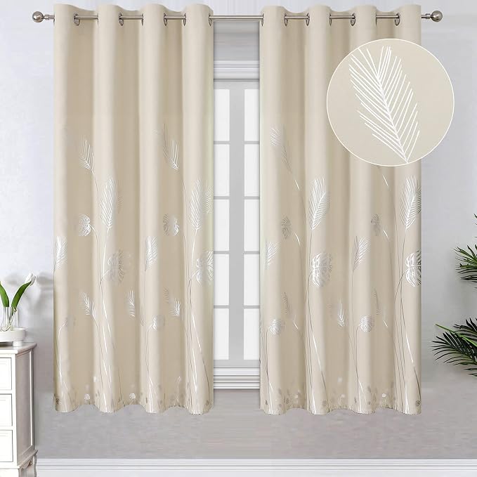 Tropical Tree Window Curtains Grommet Silver Palm Tree Blackout Curtains Window by ESTELARTEXTILER