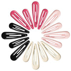 Metal Snap Hair Clips, No Slip Hair Clips for Thick/Thin Hair, 16pcs Medium Barrettes for Women Kids Hairstyle Makeup Accessories (8pcs 2.36inch & 8pcs 2.7inch) (Pink Pink)