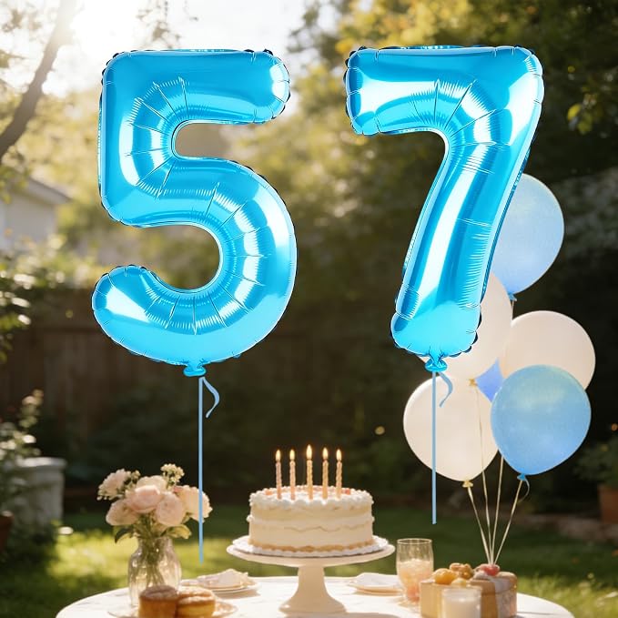 40 Inch Number 57 Balloons for 57th Birthday Party Decorations, 0-100 Jewelry - Image 3