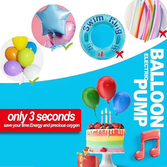 Electric Air Balloon Pump, Portable Dual Nozzle Electric Balloon Inflator/Blower - Image 5