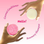 Muun Rosemary Shampoo and Conditioner Bar - Strengthening & Volumizing Solid Soap Bars, Clarifying Shampoo For Oily Hair & Scalp, pH Balanced, Sulfate & Silicone Free