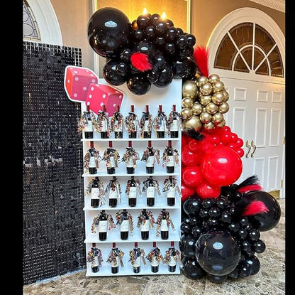153Pcs Red and Black Gold Balloons Garland Arch Kit - Image 9