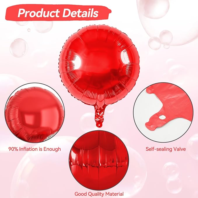 20PCS 18 Inch Round Foil Balloon, Round Shaped Balloons - Image 3