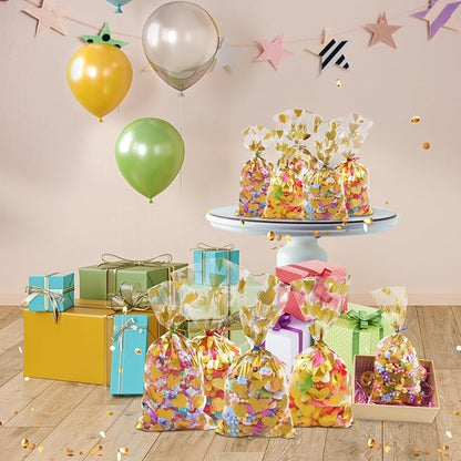 COQOFA 100Pcs 5X11IN Gold Heart Cello Cellophane Treat Bags - Image 6
