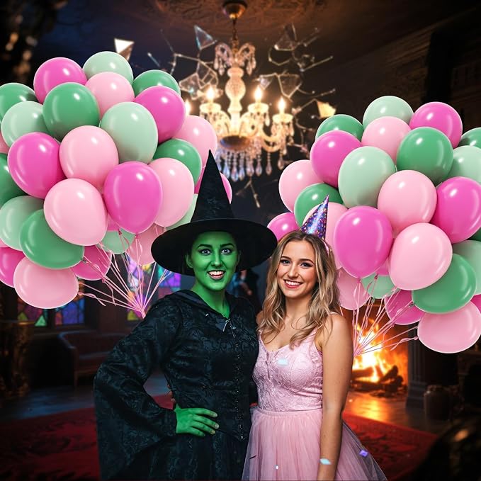 60pcs 12inch Pink and Green Balloons - Image 7