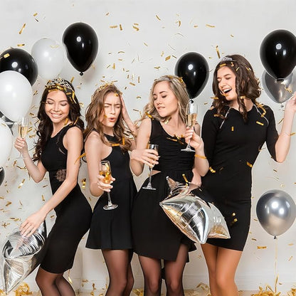EMART Black Balloons 12 Inch 100pcs, Latex Balloons - Image 5