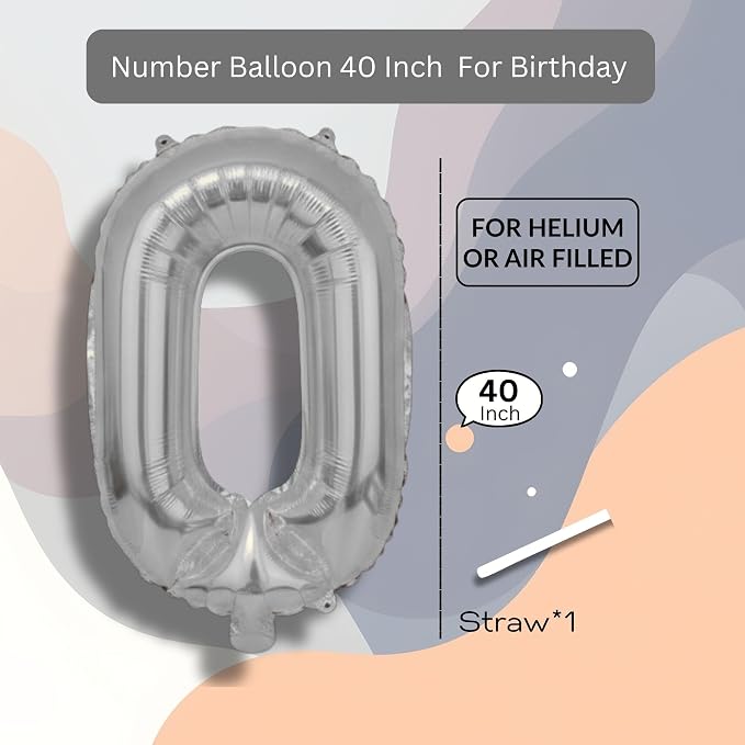 Yellow Number Balloon 0 Mylar Foil Macaron Balloons 40 inch - Image 8