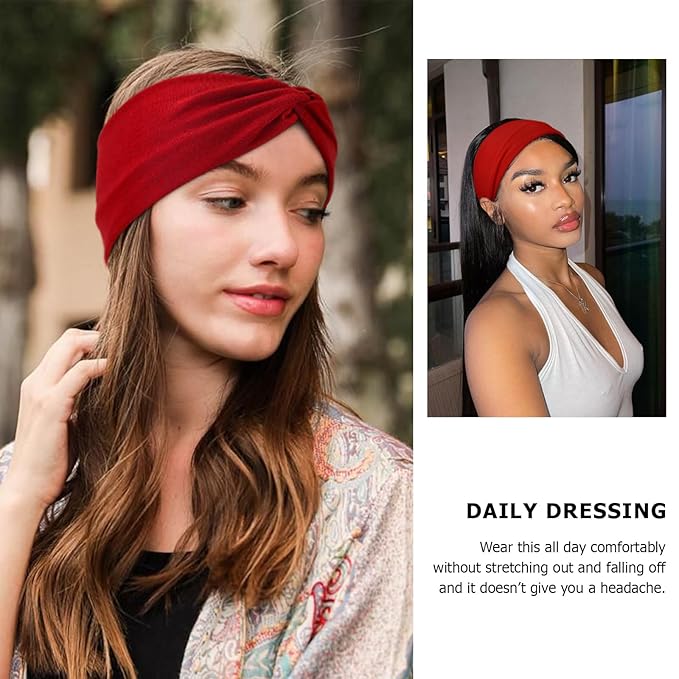 DRESHOW Headbands for Women Girls Vintage Headband Knotted Headwraps Criss Cross Hair Bands Accessories