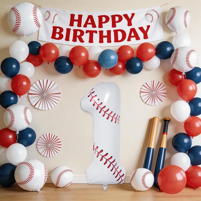 Baseball Birthday Decorations, Sport Themed Balloons - Image 4