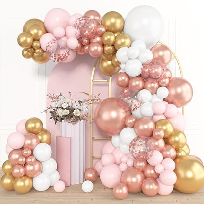 Amandir 153pcs Rose Gold Balloon Garland Arch Kit Different Sizes | 18 12 10 5 by Amandir