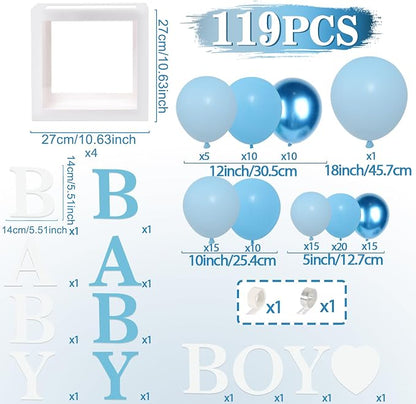 DataMoon Blue Baby Shower Decorations - Image 4
