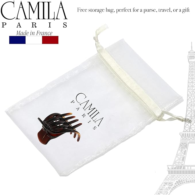 Camila Paris CP3540 French Hair Clip for Women, Hair Side Clips, 2 Inch Girls Hair Claw Clips Jaw Fashion Durable Styling Hair Accessories for Women, Strong Hold No Slip Grip, Made in France