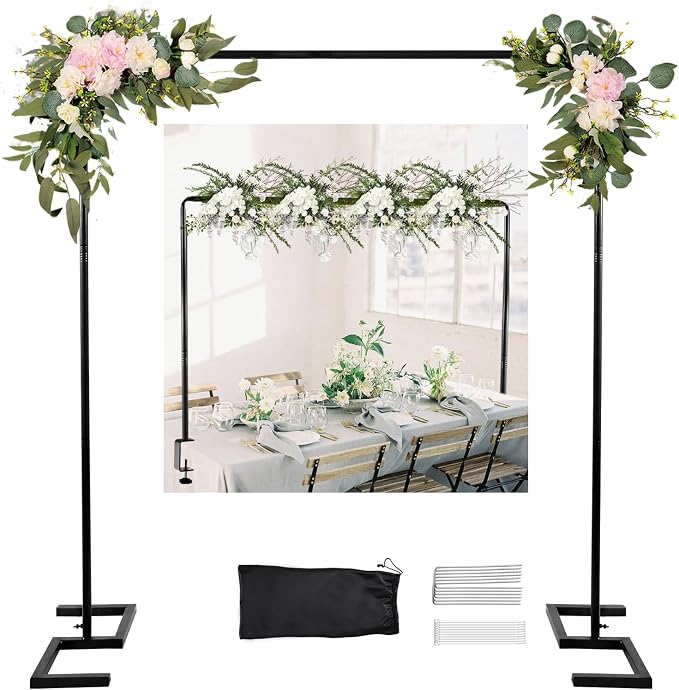 8.2 FT Wedding Arch Square Backdrop Stand Extra Clamps to Table Rod Frame | by Nisoger