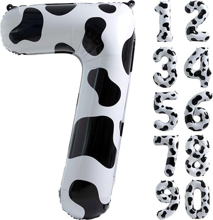 Cow Print Number 7 Balloon, Large 40 Inch Cow Number Birthday Balloons | Helium by Exquisitehighqualitypartydecorationstomeetyoureveryneed%EF%BC%81