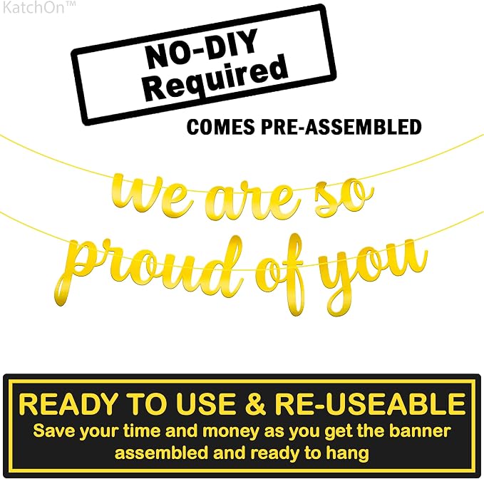 Katchon We are So Proud of You Banner 10 Feet, Gradauation Decorations 2026 | - Image 2