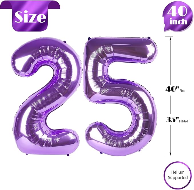 Purple Number 25 Balloon 40 Inch - Image 5