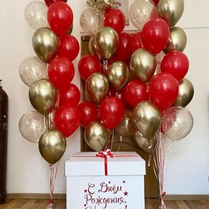 Red and Gold Balloon, 60 Pack 12 Inch Different Shades Red Party Balloons - Image 7