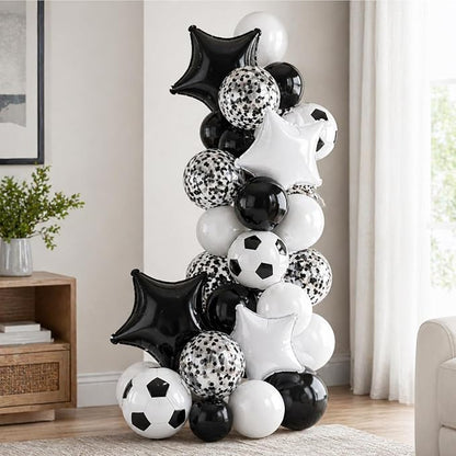 Soccer Balloons, 12Inch Black White Soccer Printed Latex Balloons, 18 Inch - Image 5