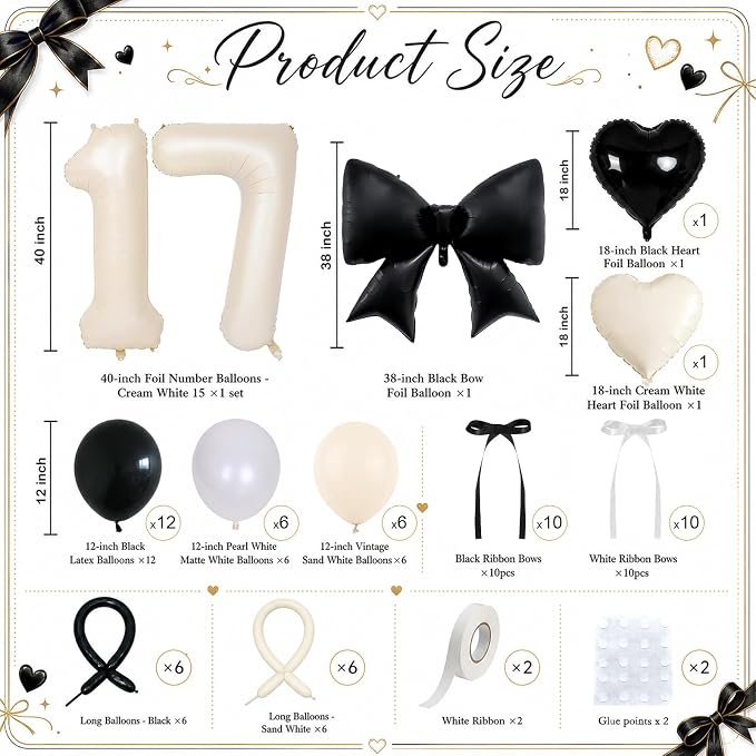 40 Inch Beige 17 Number Balloon - Image 3