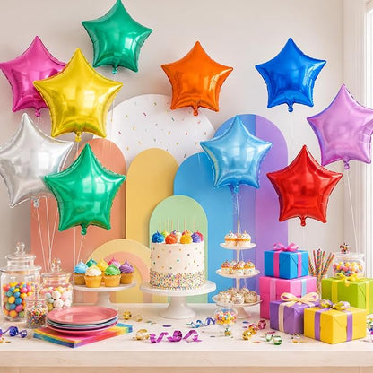 FEYG Star Foil Balloons, 18 Inches, - Image 3