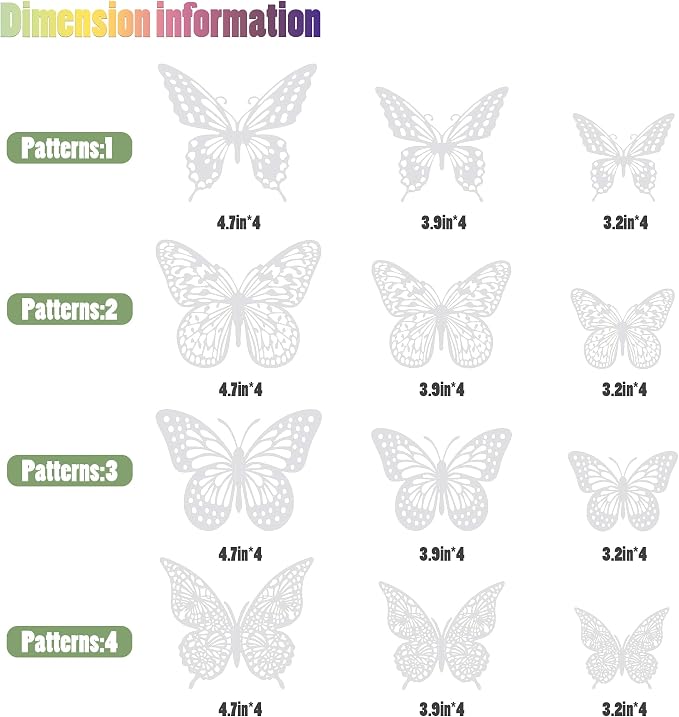 SAOROPEB 3D Butterfly Wall Decor 48 Pcs Pearl White Butterfly Decorations | 4 - Image 5